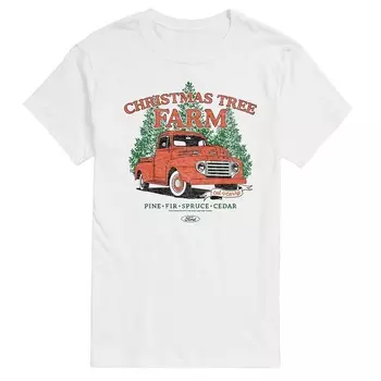 Футболка Big & Tall Ford Christmas Tree Farm 1949 F3 с графическим рисунком Licensed Character, белый