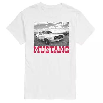 Футболка Big & Tall Ford Mustang 1967 года с винтажным рисунком Licensed Character, белый