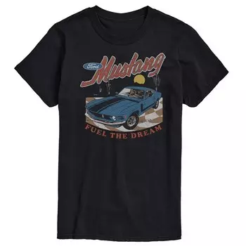 Футболка Big & Tall Ford Mustang Fuel The Dream с графическим рисунком Licensed Character, черный