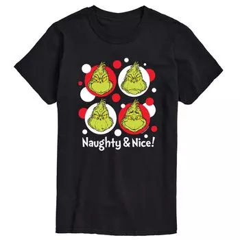 Футболка Big & Tall Grinch, Naughty And Nice License, черный