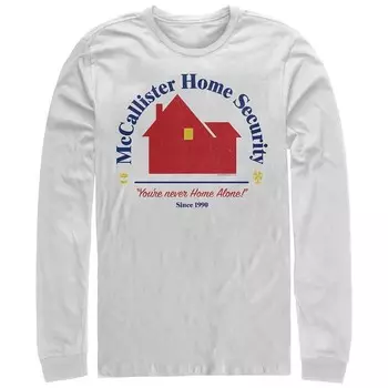 Футболка Big & Tall Home Alone McCallister Home Security с логотипом и длинными рукавами с графическим рисунком Licensed Character, белый