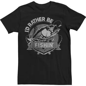 Футболка Big & Tall Just Fish для улицы Licensed Character, черный