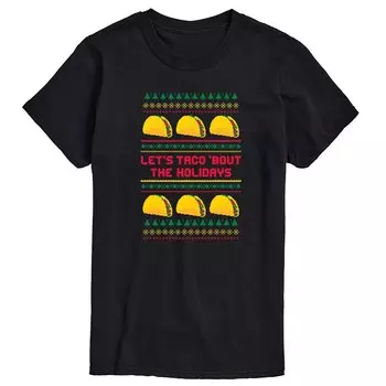 Футболка Big & Tall Lets Taco Bout The Holidays с рисунком Licensed Character, черный