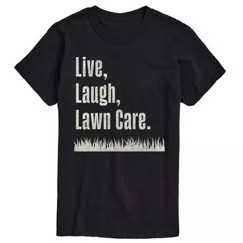 Футболка Big & Tall Live Laugh с рисунком для ухода за газоном Licensed Character, черный