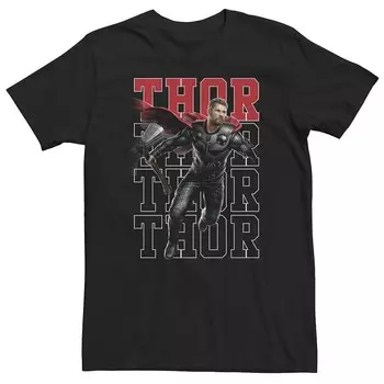 Футболка Big & Tall Marvel Avengers Endgame в позе Тора с именем Stack, черный