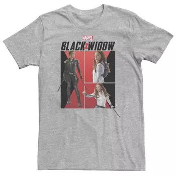 Футболка Big & Tall Marvel Black Widow с вставками в виде комиксов, цвет Athletic Heather