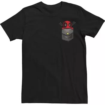 Футболка Big & Tall Marvel Deadpool Cutie Pie Pocket Hit Licensed Character, черный