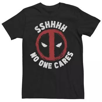 Футболка Big & Tall Marvel Deadpool с логотипом «SSHHHH No One Cares» Licensed Character, черный