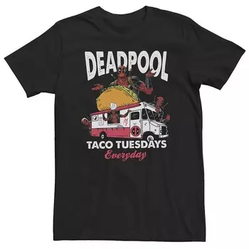 Футболка Big & Tall Marvel Deadpool "Taco Tuesdays Everyday", черный