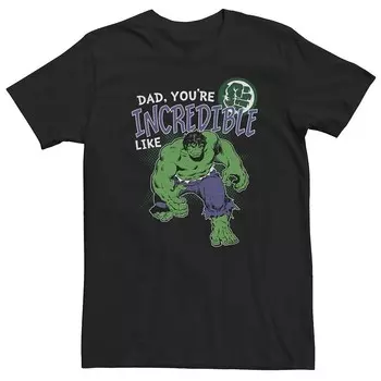 Футболка Big & Tall Marvel Hulk Incredible Dad на День отца, черный