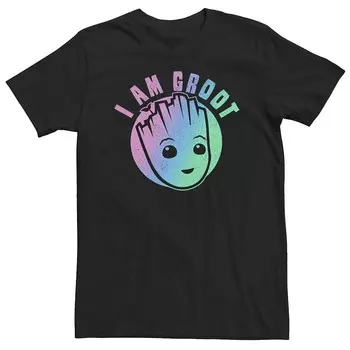 Футболка Big & Tall Marvel I am Groot Rainbow Groot Licensed Character, черный