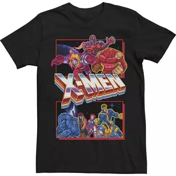 Футболка Big & Tall Marvel X-Men в стиле ретро с логотипом видеоигры Licensed Character, черный