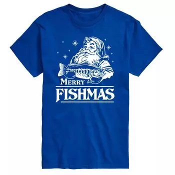 Футболка Big & Tall Merry Fishmas Santa, Blue Licensed Character, синий