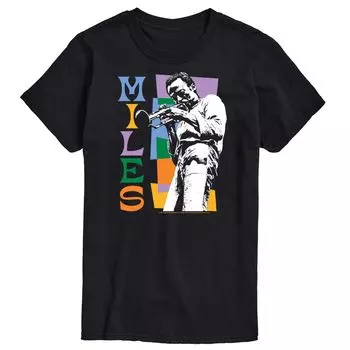 Футболка Big & Tall Miles Davis с цветными блоками Licensed Character, черный
