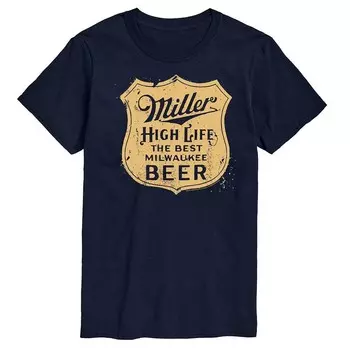Футболка Big & Tall Miller High Life с винтажным гербом и рисунком Licensed Character, темно-синий