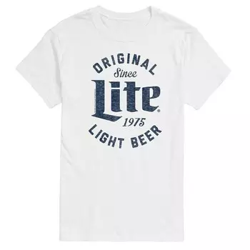 Футболка Big & Tall Miller Lite Original Light Beer 1975 с графическим рисунком Licensed Character, белый