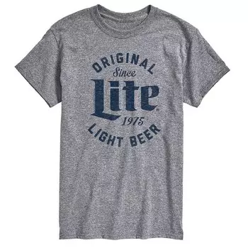 Футболка Big & Tall Miller Lite Original Light Beer 1975 с графическим рисунком Licensed Character, цвет Heather Gray