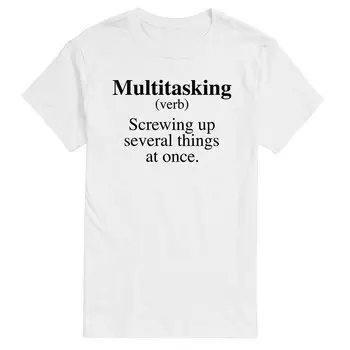 Футболка Big & Tall Multitasking с графическим рисунком Licensed Character, белый