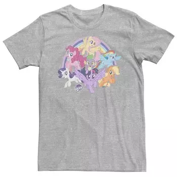 Футболка Big & Tall My Little Pony: Friendship Is Magic, групповая фотография Licensed Character, цвет Athletic Heather