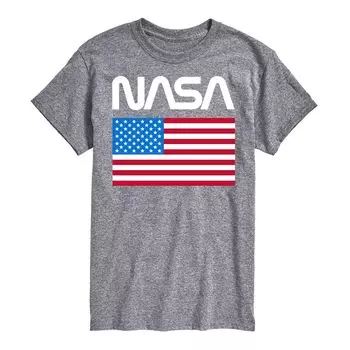 Футболка Big & Tall NASA с представителем флага Серый Licensed Character, серый