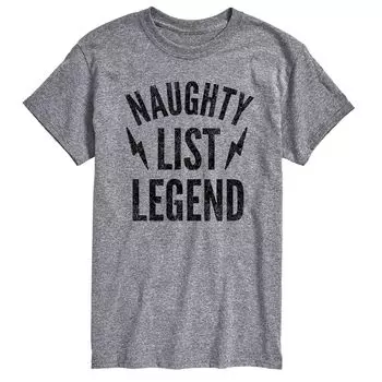 Футболка Big & Tall Naughty List Legend Licensed Character, серый