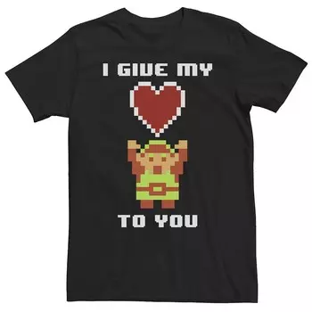 Футболка Big & Tall Nintendo Legend of Zelda 8 Bit Color My Heart To You Licensed Character, черный