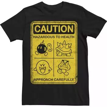 Футболка Big & Tall Nintendo Super Mario со знаком «Плохие парни» Licensed Character