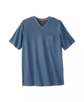 Футболка Big & Tall от Kingразмера Heavyweight с карманами и V-образным вырезом Boulder Creek, синий