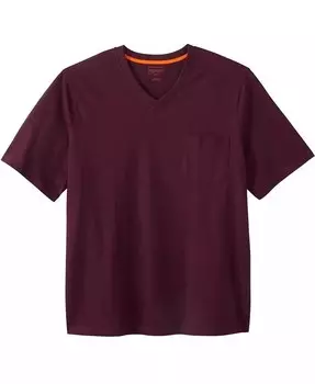 Футболка Big & Tall от Kingразмера Heavyweight с карманами и V-образным вырезом Boulder Creek, фиолетовый