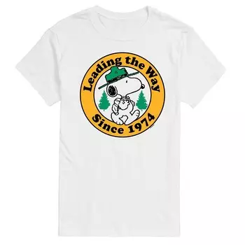Футболка Big & Tall Peanuts Beagle Scouts Leading The Way с графическим рисунком Licensed Character, белый