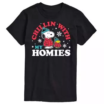 Футболка Big & Tall Peanuts Chillin Homies Licensed Character, черный