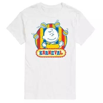 Футболка Big & Tall Peanuts Karneval Charlie Brown с графическим рисунком Licensed Character, белый