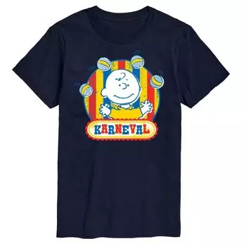 Футболка Big & Tall Peanuts Karneval Charlie Brown с графическим рисунком Licensed Character, синий