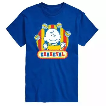 Футболка Big & Tall Peanuts Karneval Charlie Brown с графическим рисунком Licensed Character, синий