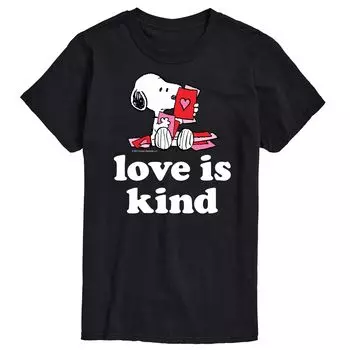 Футболка Big & Tall Peanuts Love Is Kind, Black Licensed Character, черный