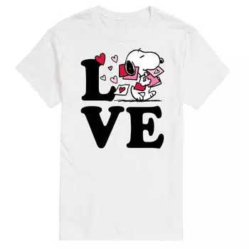 Футболка Big & Tall Peanuts Love Snoopy Licensed Character, белый