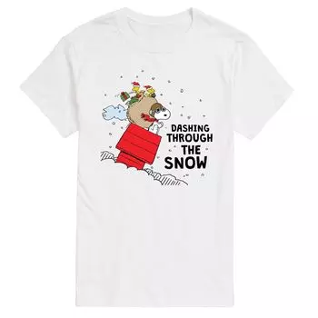 Футболка Big & Tall Peanuts, мчащаяся сквозь снег Licensed Character