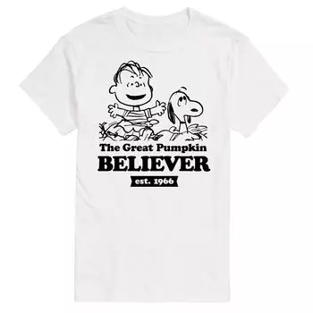 Футболка Big & Tall Peanuts Pumpkin Believer Licensed Character, белый