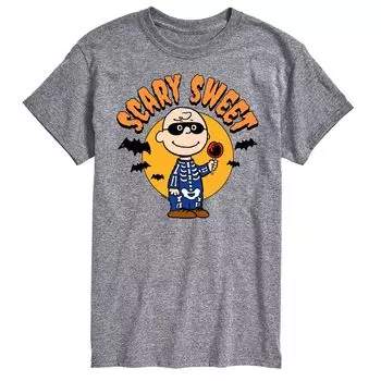 Футболка Big & Tall Peanuts Scary Sweet с цветочным рисунком Licensed Character, серый