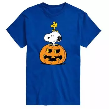 Футболка Big & Tall Peanuts Snoopy с тыквенным Licensed Character, синий