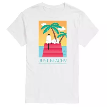 Футболка Big & Tall Peanuts Snoopy Sleeping "Just Beachy" с рисунком Licensed Character, белый