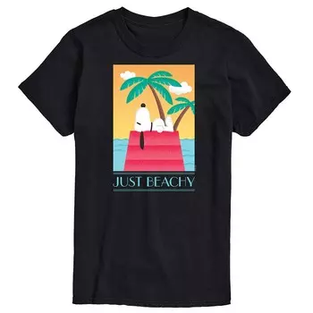Футболка Big & Tall Peanuts Snoopy Sleeping "Just Beachy" с рисунком Licensed Character, черный