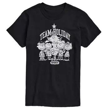 Футболка Big & Tall Peanuts Team Holiday Spirit с графическим рисунком Licensed Character, черный