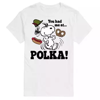 Футболка Big & Tall Peanuts You Had Me At Polka с цветком Licensed Character, белый