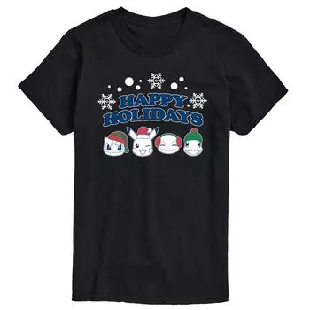 Футболка Big & Tall Pokemon Happy Holidays Licensed Character