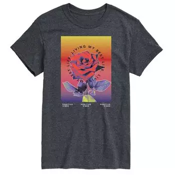 Футболка Big & Tall Positive Vibes License, серый