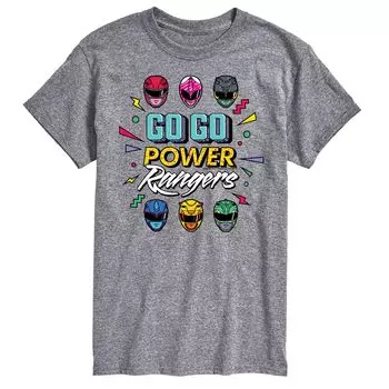 Футболка Big & Tall Power Rangers Go Go с графическим рисунком Licensed Character, серый