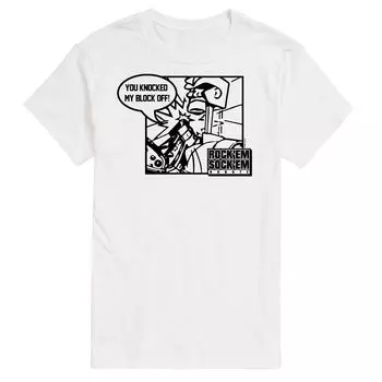 Футболка Big & Tall Rock Em Sock Em Knock Block Licensed Character, белый