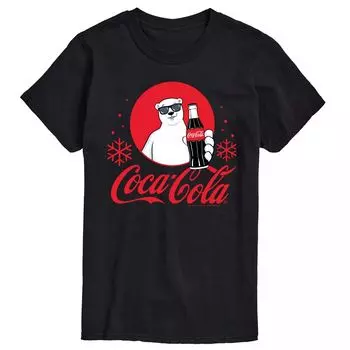 Футболка Big & Tall с белым рисунком медведя Coca-Cola, Black Licensed Character, черный