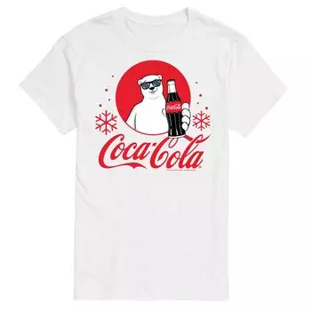 Футболка Big & Tall с белым рисунком медведя Coca-Cola Licensed Character, белый